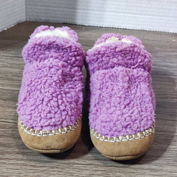 L.L.Bean Toddler Cozy Slipper Boots size 5-6 light purple colour leather sole - Picture 3 of 11